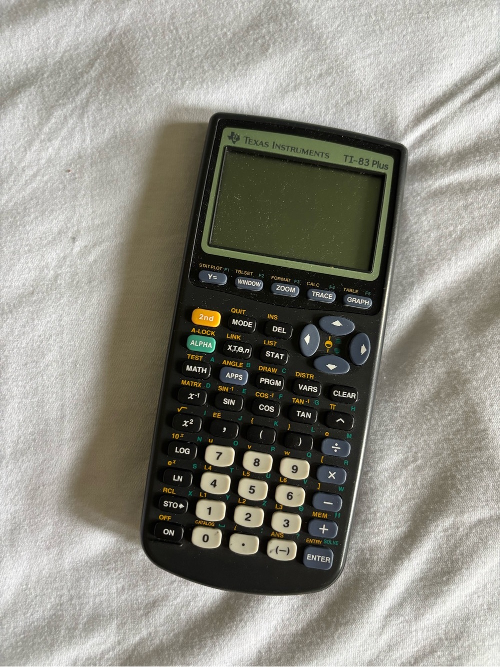 Texas Instruments TI-83 Plus Graphing Calculator - Black with White Keys